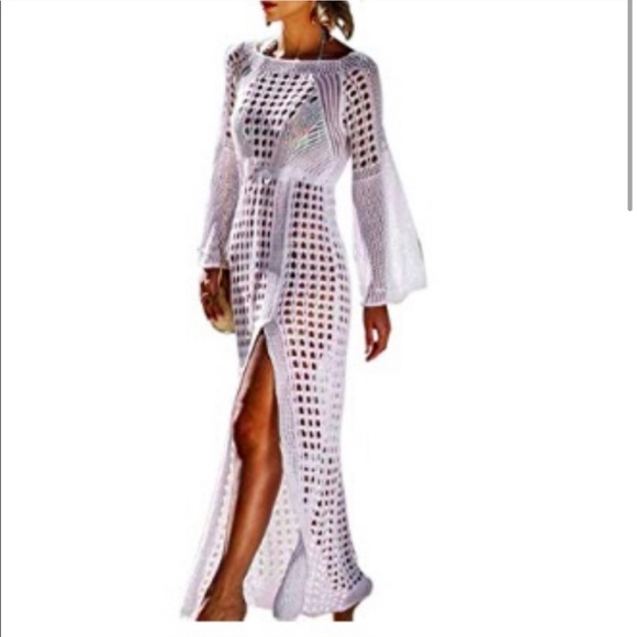 Crochet Maxi Beach Coverup - Picture 3 of 6